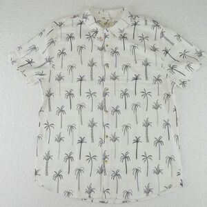 Marine Layer Short Sleeve Button Up Stretch Selvage Shirt Mens Large Palm‎ Tree